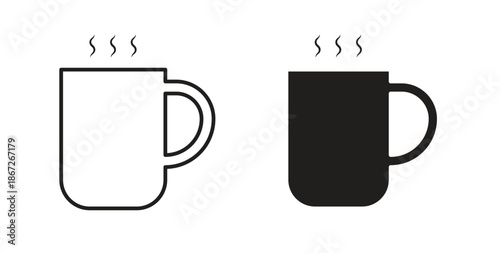 Mug icons Vector Symbol Design Illustration - for app or web. color editable