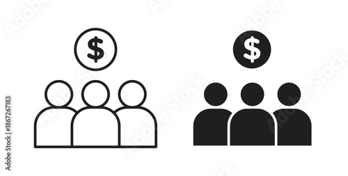 Mutual funds icons Vector Symbol Design Illustration - for app or web. color editable