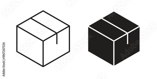 Package icons Vector Symbol Design Illustration - for app or web. color editable