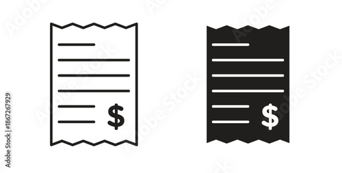 Payment receipt icons Vector Symbol Design Illustration - for app or web. color editable