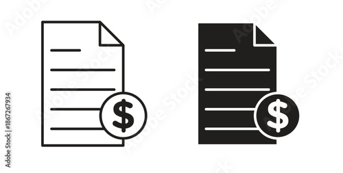 Payroll icons Vector Symbol Design Illustration - for app or web. color editable