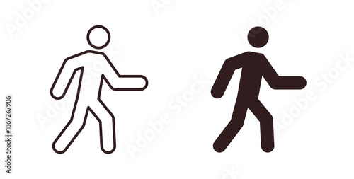 Pedestrian icons Vector Symbol Design Illustration - for app or web. color editable