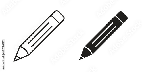 Pencil icons Vector Symbol Design Illustration - for app or web. color editable