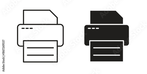 Printer icons Vector Symbol Design Illustration - for app or web. color editable