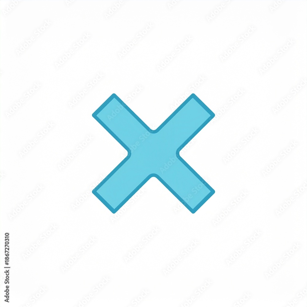 Obraz premium 3D Blue Cross Symbol Isolated on White Background Minimalist Design Element