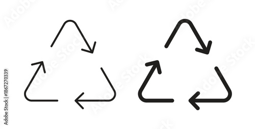 Recycling icons Vector Symbol Design Illustration - for app or web. color editable