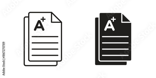 Report card icons Vector Symbol Design Illustration - for app or web. color editable