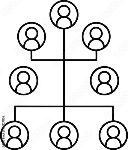 thread of ancestors line art vector illustration on transparent background