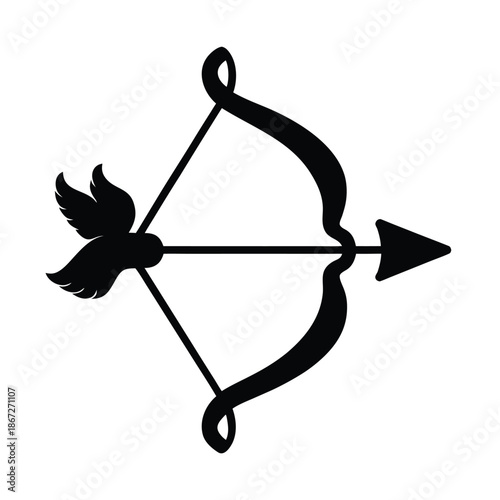 bow-and-arrow-silhouette--cupid-weapon-icon.eps
