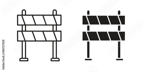 Roadblock icons Vector Symbol Design Illustration - for app or web. color editable