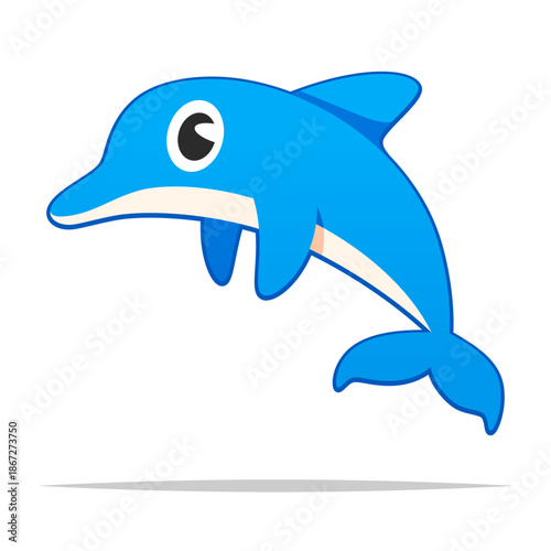Cartoon dolphin drawing vector isolated illustration