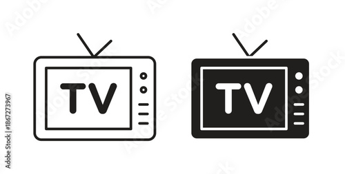 Television icons Vector Symbol Design Illustration - for app or web. color editable