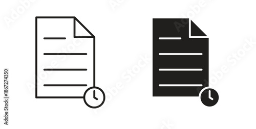 Timesheet icons Vector Symbol Design Illustration - for app or web. color editable