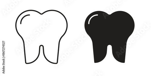 Tooth icons Vector Symbol Design Illustration - for app or web. color editable