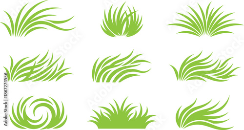 Black silhouette of organic wheat stalks, cereal grains, and wild meadow grass isolated on white background for agriculture and harvest design.