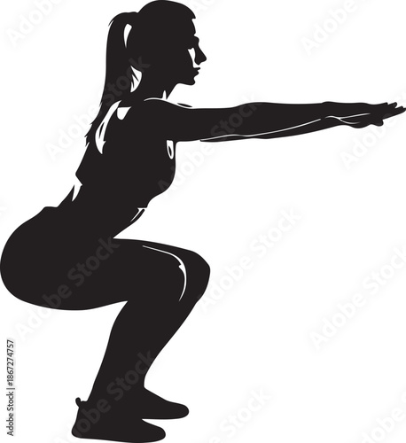 Powerful Woman Squat Exercise Silhouette

Female Fitness Training Squat Pose Illustration

Strong Athletic Woman Workout Silhouette Art