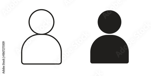 User icons Vector Symbol Design Illustration - for app or web. color editable