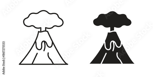 Volcano icons Vector Symbol Design Illustration - for app or web. color editable
