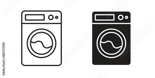 Washing machine icons Vector Symbol Design Illustration - for app or web. color editable