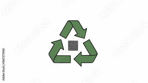 Green Recycling Symbol Logo Icon.
