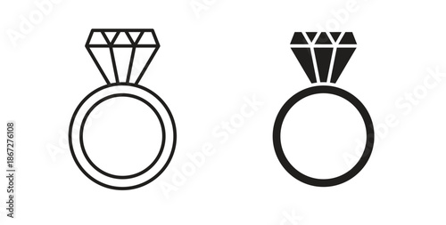 Wedding ring icons Vector Symbol Design Illustration - for app or web. color editable