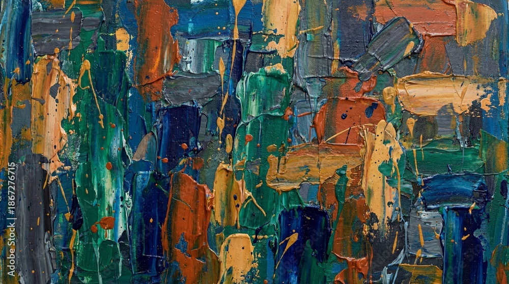 Fototapeta premium Vibrant abstract artwork featuring dynamic shapes and colors in a modern art style
