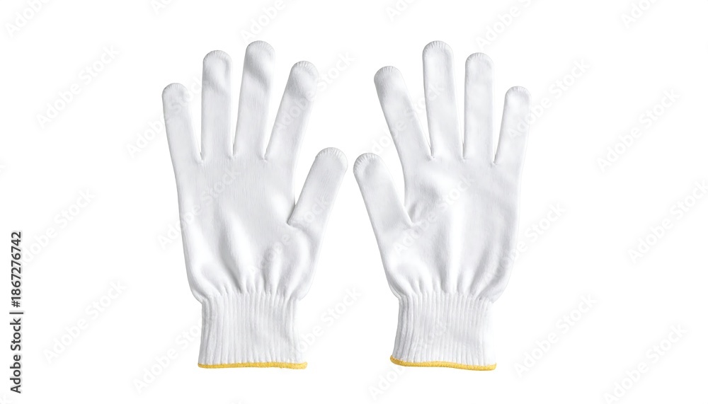 Obraz premium Pair of clean, white gloves, perfect for protection