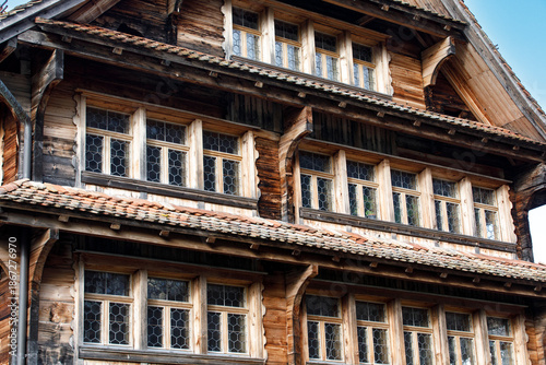 Old wooden building with ma...