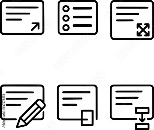 Widget editor resize and reorder UI icon set