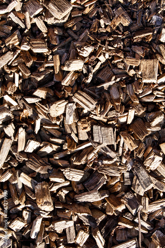 Close up shot of wood chips...