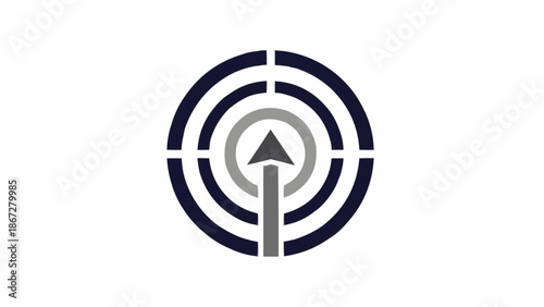 Navigation Target Arrow Icon Design.