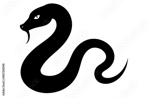 snake icon silhouette vector, snake black symbol
