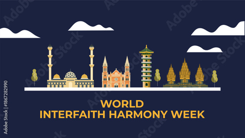 World Interfaith Harmony Week Flyer illustration