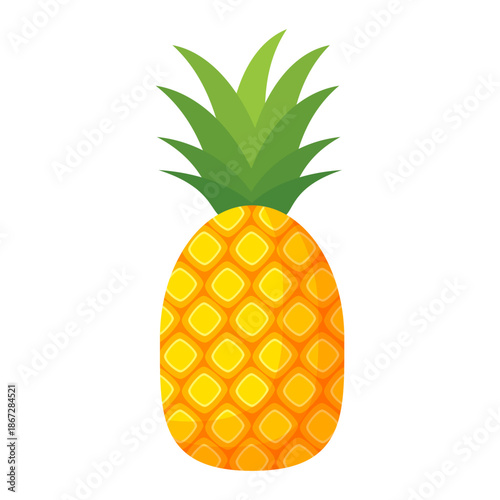 Fresh pineapple fruit illustration, summer pineapple fruit theme. Summer design for holiday promotion and printed on clothing.