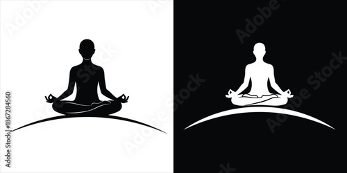 Person meditating in lotus position, symbol of peace and wellness