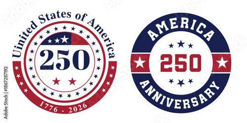 grunge rubber stamp with the name of usa,American Independence 250 Years Anniversary Logo and Seal Design