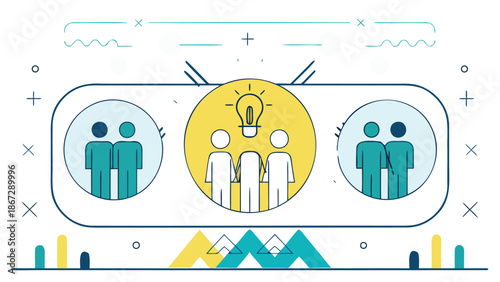 Business team collaboration and creative idea generation