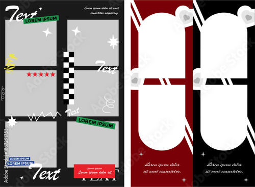 Modern Photo Booth Template Set with Urban Streetwear Aesthetic, Photo Frame Layout for Event or Social Media