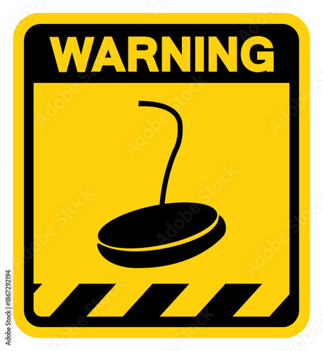 Magnetic Cane Warning Sign, Vector Illustration, Isolate On White Background Label. EPS10