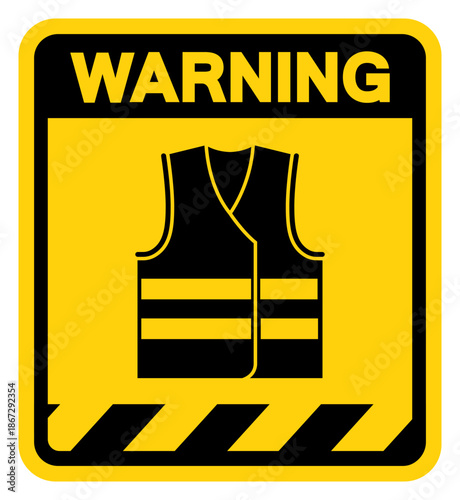 Wear High Visibility Clothing Warning Sign, Vector Illustration, Isolate On White Background Label.EPS10