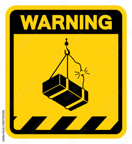 Overhead Load Warning Sign, Vector Illustration, Isolate On White Background Label.EPS10