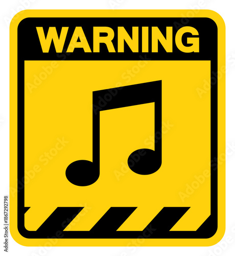 No Music Warning Sign, Vector Illustration, Isolate On White Background Label. EPS10
