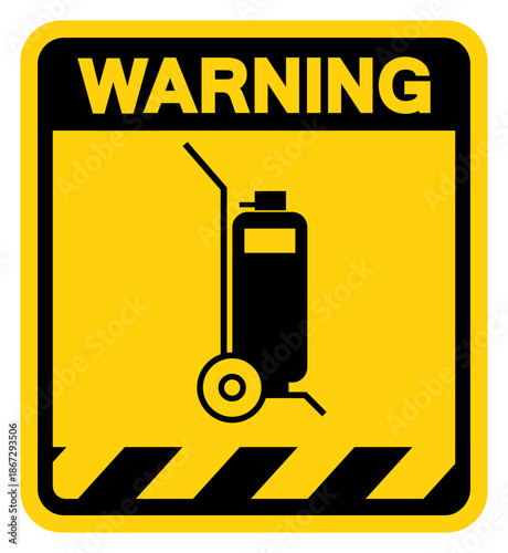 Fire Trolley Warning Sign, Vector Illustration, Isolate On White Background Label. EPS10