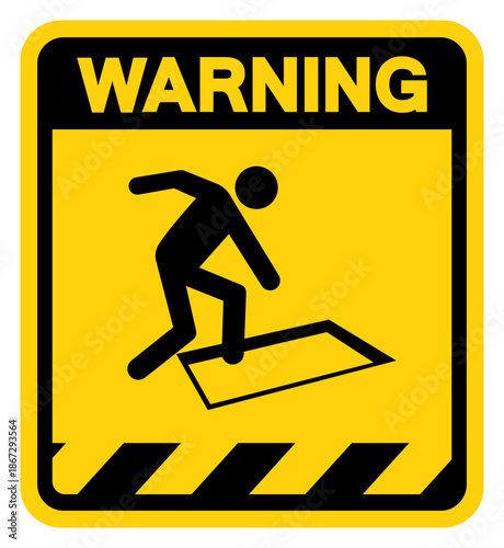 Fall Hazard Warning Sign, Vector Illustration, Isolate On White Background Label. EPS10