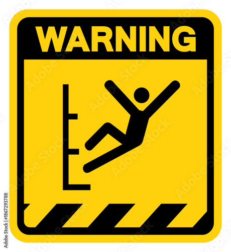 Fall hazard Warning Sign, Vector Illustration, Isolate On White Background Label. EPS10