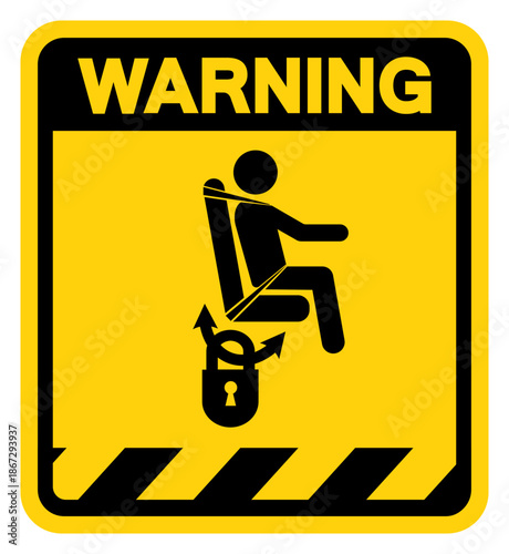 Lock Seat In Position Before Vehicle Is Placed In Motion Warning Sign, Vector Illustration, Isolate On White Background Label. EPS10