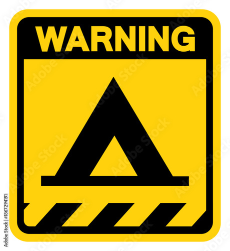 Tent Camping Area Warning Sign, Vector Illustration, Isolate On White Background Label. EPS10