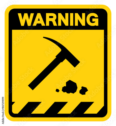 Coal Mining Warning Sign, Vector Illustration, Isolate On White Background Label. EPS10