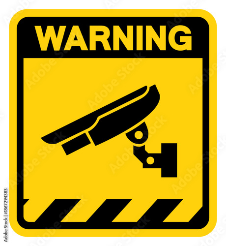 CCTV Security Camera Warning Sign, Vector Illustration, Isolate On White Background Label. EPS10
