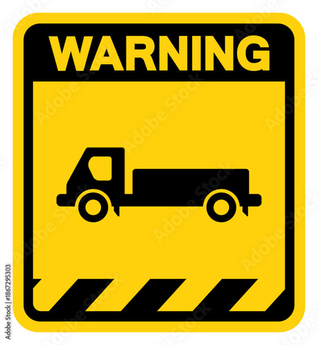 Truck Warning Sign, Vector Illustration, Isolate On White Background Label. EPS10